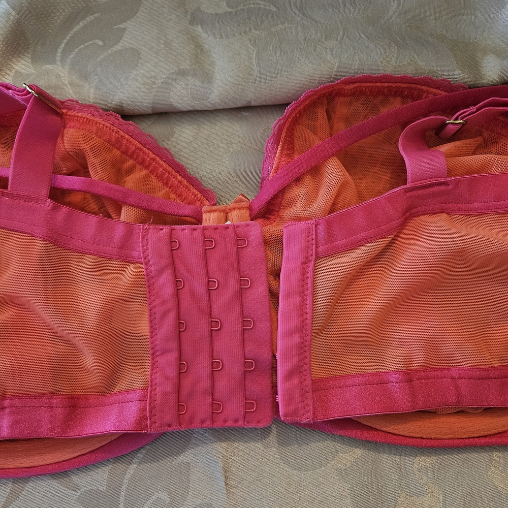 Cacique Pink and Orange Lace Bra - Picture 4 of 6